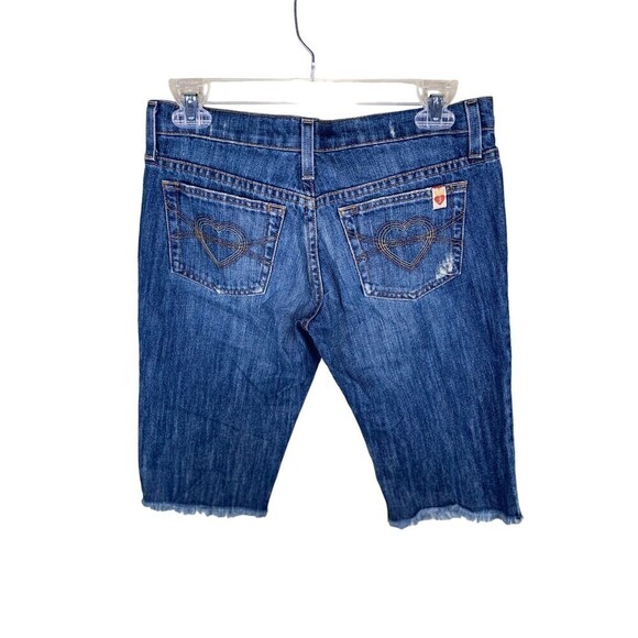 Size 27 Juicy Couture Jeans Cut Off Bermuda Short Medium Wash - Picture 2 of 3